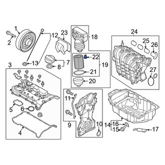 Hyundai OE - Engine Oil Filter Housing Drain Plug