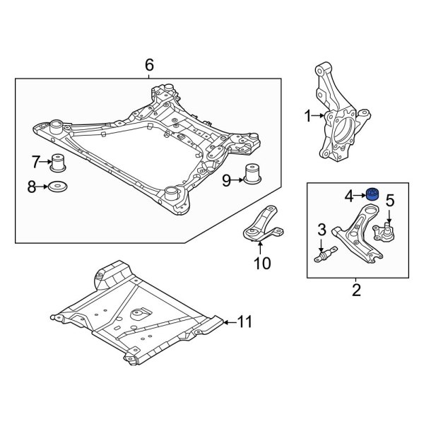 Hyundai OE 54584N9000 Front Suspension Control Arm Bushing