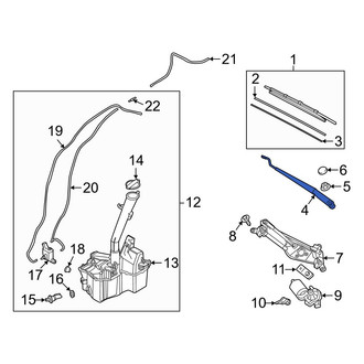 Hyundai OE - Front Left Wiper Arm