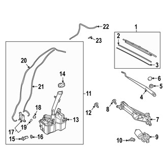 Hyundai OE - Windshield - Wiper & Washer Components (Korea Built), (Limited / N Line / SE / SEL / XRT)