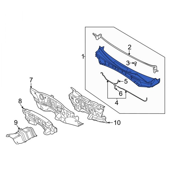 Hyundai OE 86150CW000 Front Cowl Cover
