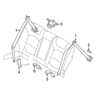 Hyundai OE - Restraint Systems - Rear Seat Belts (Korea Built), (Blue Hybrid / Limited Hybrid / Limited Plug-In Hybrid / N Line Hybrid / SEL Convenience Hybrid / SEL Plug-In Hybrid)