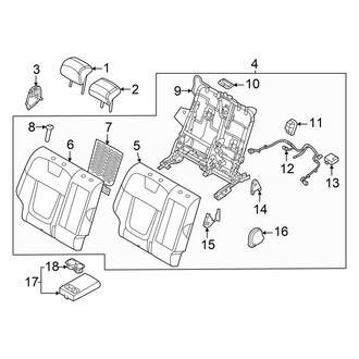 Hyundai OE - Seats & Tracks - Rear Seat Components (Seat Back, Passenger Side, USA Built)