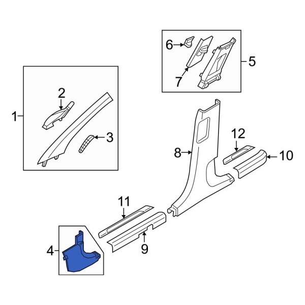 Hyundai OE 85823CW000NNB Left Kick Panel Trim