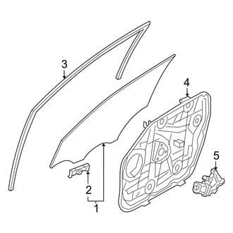 Hyundai OE - Front Door - Glass & Hardware (Korea Built), (Blue Hybrid / Limited / Limited Hybrid / Limited Plug-In Hybrid / N Line Hybrid / SEL / SEL Convenience Hybrid / SEL Plug-In Hybrid / XRT)