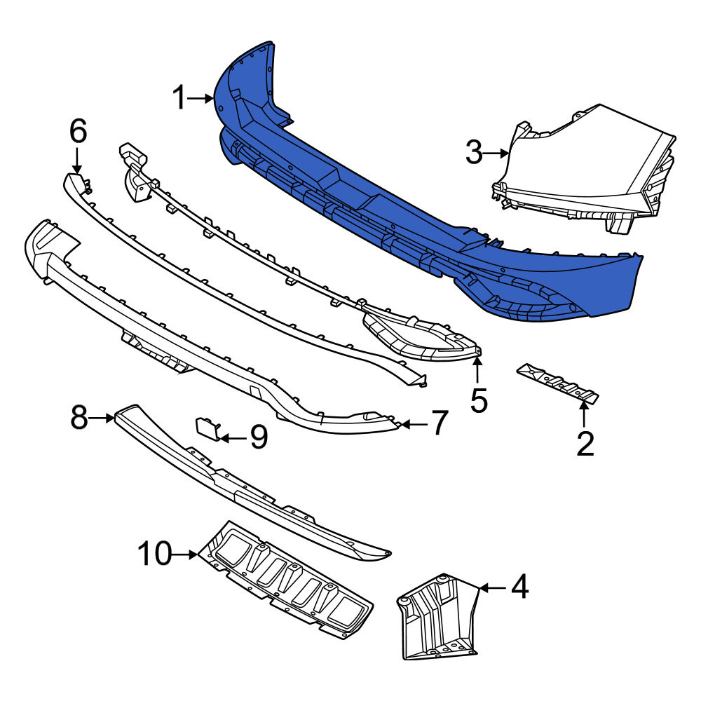 【ゆなページ】 Hyundai OE 86612N9HA0CA - Rear Lower Bumper Cover