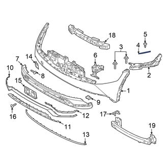Hyundai OE - Front Right Upper Bumper Cover Support Rail
