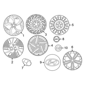 Hyundai OE - Wheels (Limited / SE / SE Standard Range / SEL RWD)