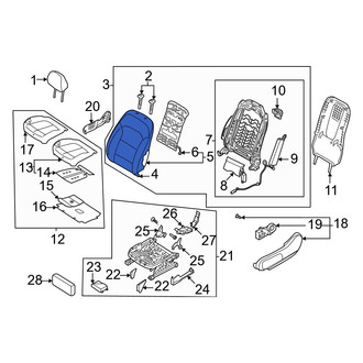 Hyundai OE - Front Left Seat Back Cushion Cover