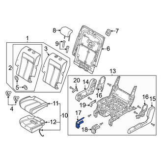 Hyundai OE - Rear Right Outer Seat Track Cover