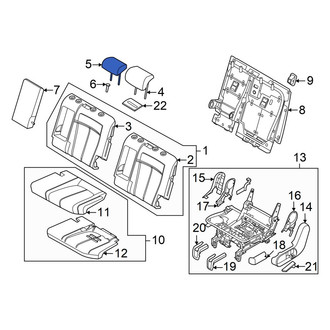 Hyundai OE - Rear Left Inner Headrest