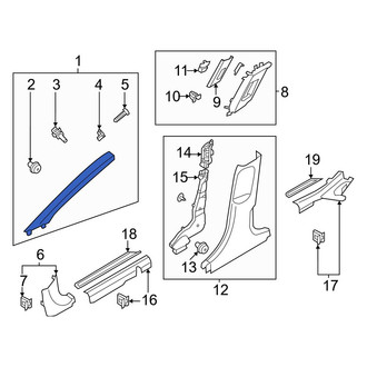 Hyundai OE - Left Body A-Pillar Trim Panel