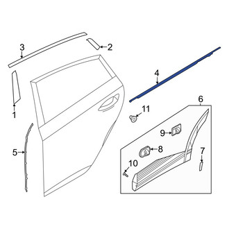 Hyundai OE - Front Left Door Belt Molding