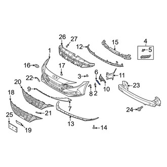 Hyundai OE - Front Left Inner Bumper Cover Bracket