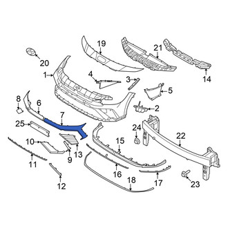 Hyundai OE - Front Left Upper Bumper Cover Spacer Panel