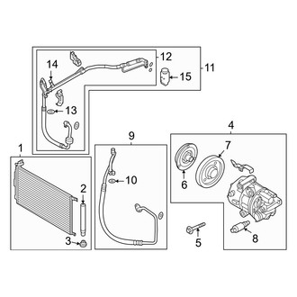 Hyundai OE - Air Conditioner & Heater - Condenser, Compressor & Lines (1.6L Gas)