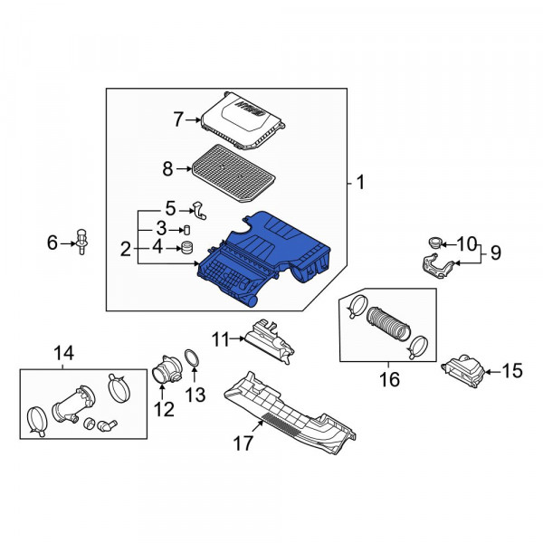 Hyundai OE 28112BY100 Air Filter Housing