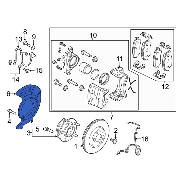 Hyundai OE 51755AA100 Front Left Brake Dust Shield