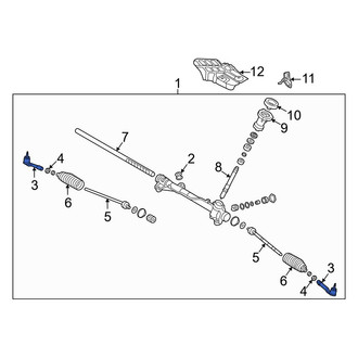 Hyundai OE - Left Outer Steering Tie Rod End