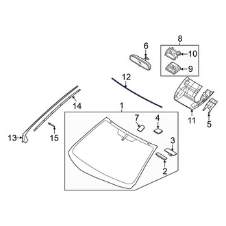 Hyundai OE - Front Upper Windshield Molding