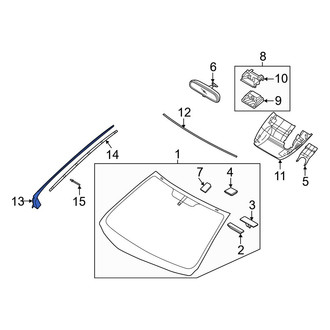 Hyundai OE - Front Left Windshield Molding