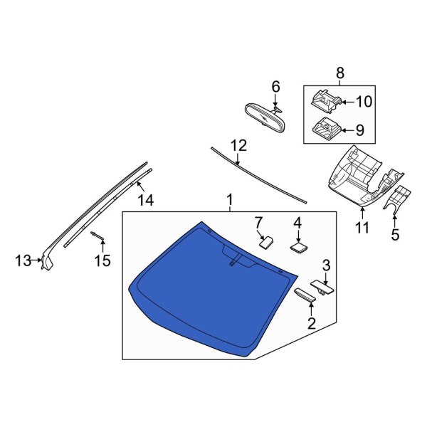Hyundai OE 86111AA095 Front Windshield