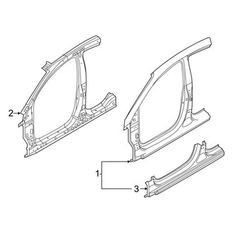Hyundai OE - Pillars, Rocker & Floor - Aperture Panel (Korea Built), (Blue Hybrid / Limited / Limited Hybrid / SE / SEL)