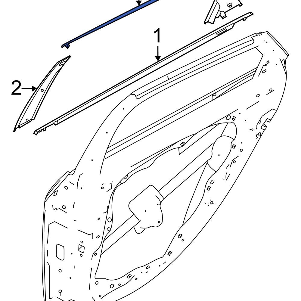 Hyundai Oe 860aa000 Rear Right Door Window Molding