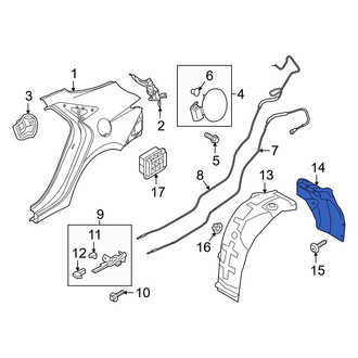 Hyundai OE - Rear Left Rearward Quarter Panel Splash Shield