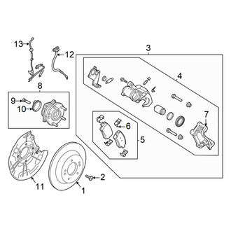 Hyundai OE - Rear Suspension - Brake Components (Multi-Link, W/O Electric Park Brake)