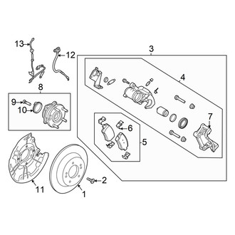 Hyundai OE - Rear Suspension - Brake Components (Torsion Axle, With Electric, Park Brake)