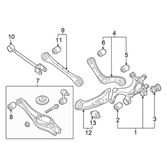 Hyundai OE - Rear Suspension - Suspension Components (Multi-Link), (Blue Hybrid / Limited Hybrid / N Line / SEL Sport Hybrid)