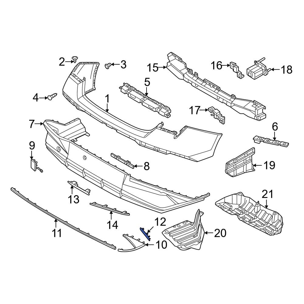 Hyundai OE 86595AABA0 - Front Center Left Bumper Trim