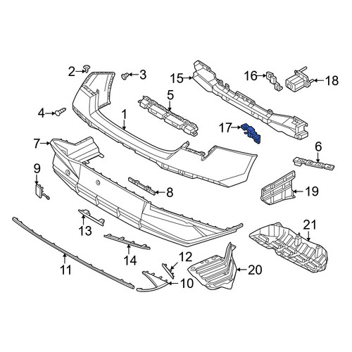 Hyundai OE 86633AAAA0 - Rear Upper Bumper Impact Bar Bracket