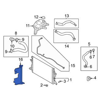 Hyundai OE - Front Right Radiator Support Air Deflector