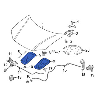 Hyundai OE - Front Left Hood Insulation Pad