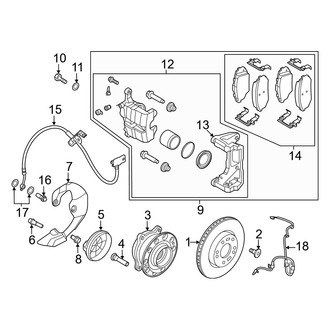 Hyundai OE - Front Suspension - Brake Components (RWD)