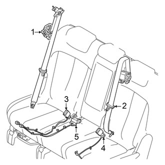 Hyundai OE - Restraint Systems - Second Row Seat Belts (W/O Captains Chairs), (S / SE / SEL)