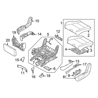 Hyundai OE - Seats & Tracks - Second Row Seats (Seat Cushion, Components, With Captain Chairs)