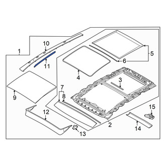 Hyundai OE - Left Inner Sunroof Molding