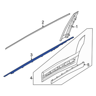 Hyundai OE - Rear Left Door Belt Molding