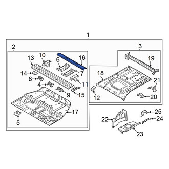 Hyundai OE - Rear Center Floor Pan Crossmember