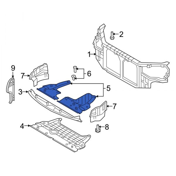 Radiator Support Splash Shield