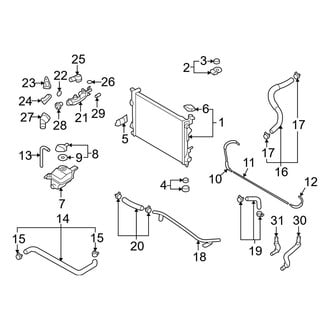 Hyundai OE - Cooling - Radiator & Components (3.3L)
