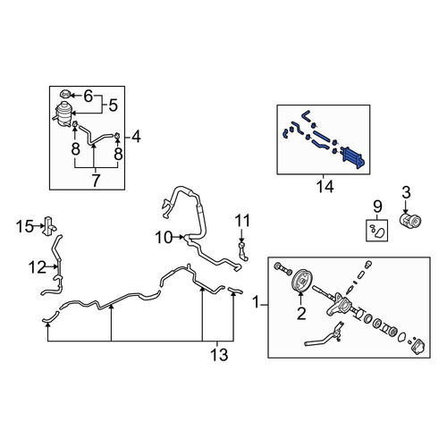 Hyundai OE 575503K100 Front Power Steering Cooler Line