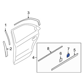 Hyundai OE - Rear Door Molding Clip