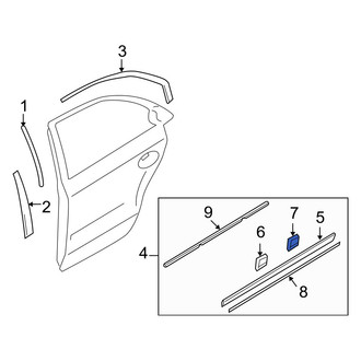 Hyundai OE - Rear Door Molding Clip