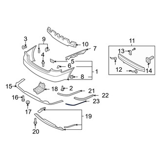 Hyundai OE - Rear Right Outer Bumper Trim