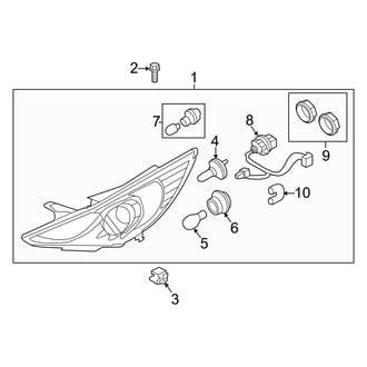 Hyundai OE - Front Lamps - Headlamp Components (W/O Xenon), (2.0T / 2.0T Limited / GL / GLS / Limited / SE)