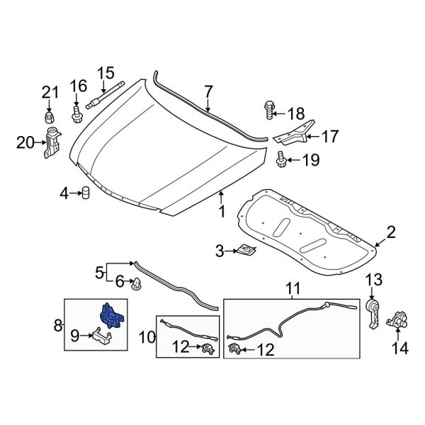 Hyundai OE 811303S000 - Front Hood Latch